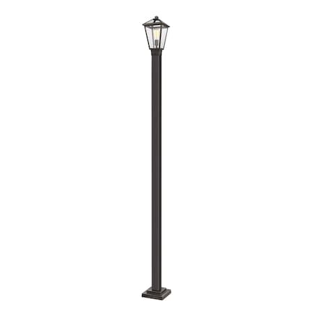 Talbot 1 Light Outdoor Post Mounted Fixture, Oil Rubbed Bronze And Seedy